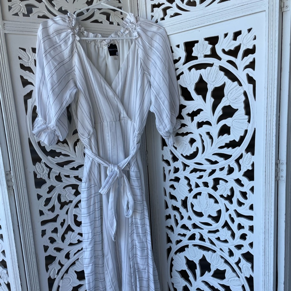 Striped white dress